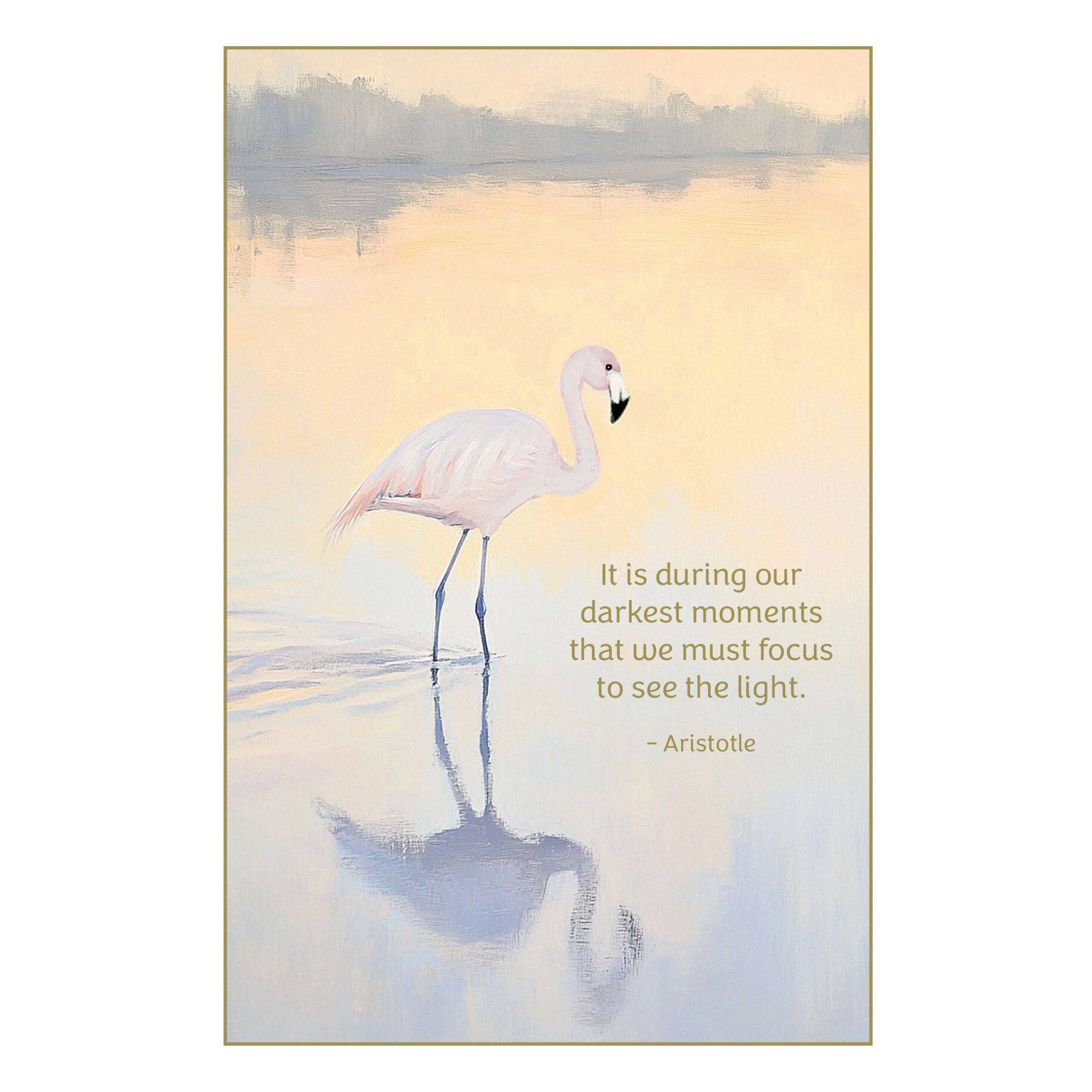 Pictura Flamingo At Dawn encouragement card with colorful flamingo illustration on a light background, suitable for everyday greeting cards.